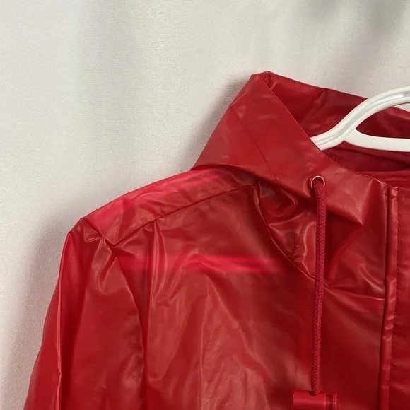 Levi's® Red Translucent Rain Jacket - Size Small - Picture 3 of 12